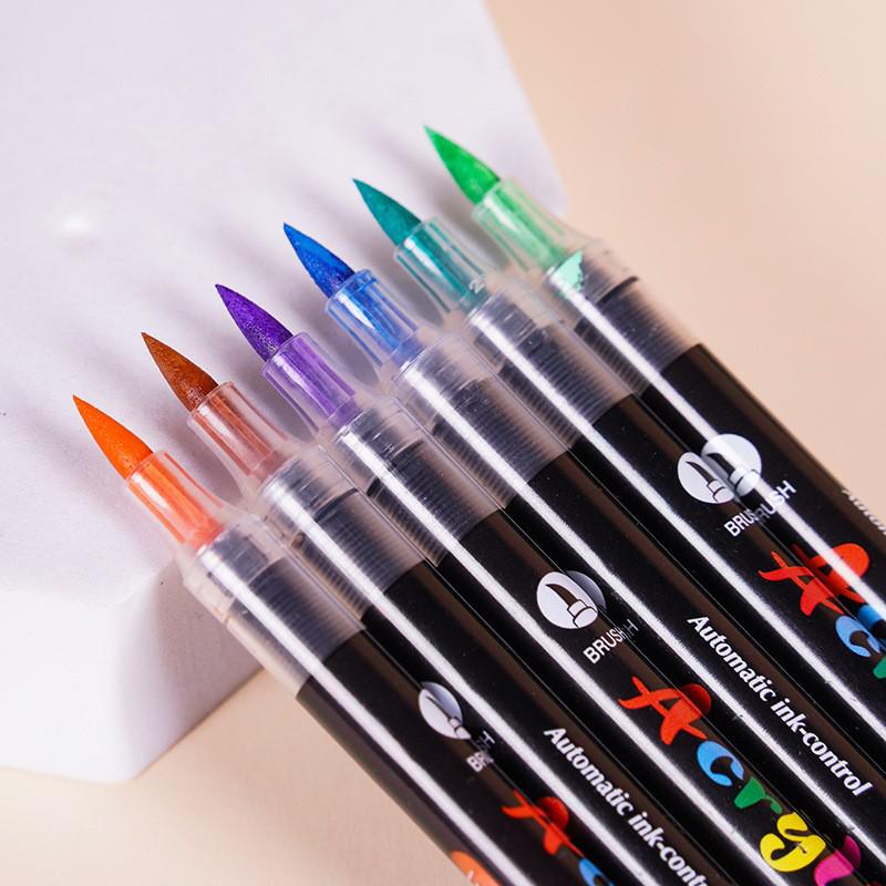 TK Acrylic Liquid Marker with Soft Tip: No Press Needed, Waterproof, Stackable Colors for Student Drawing
