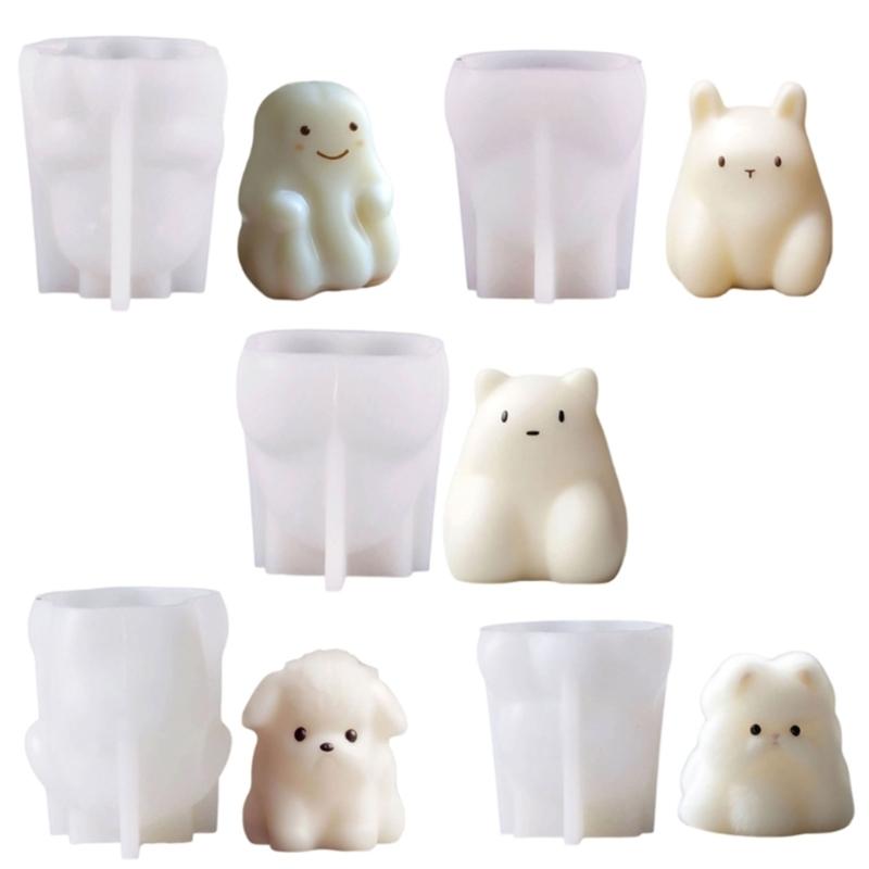 Cute Animal Puddings Silicone Molds Cute Fondants Molds Cake DIY Supplies Pastries Bakings Tool Soap Molds