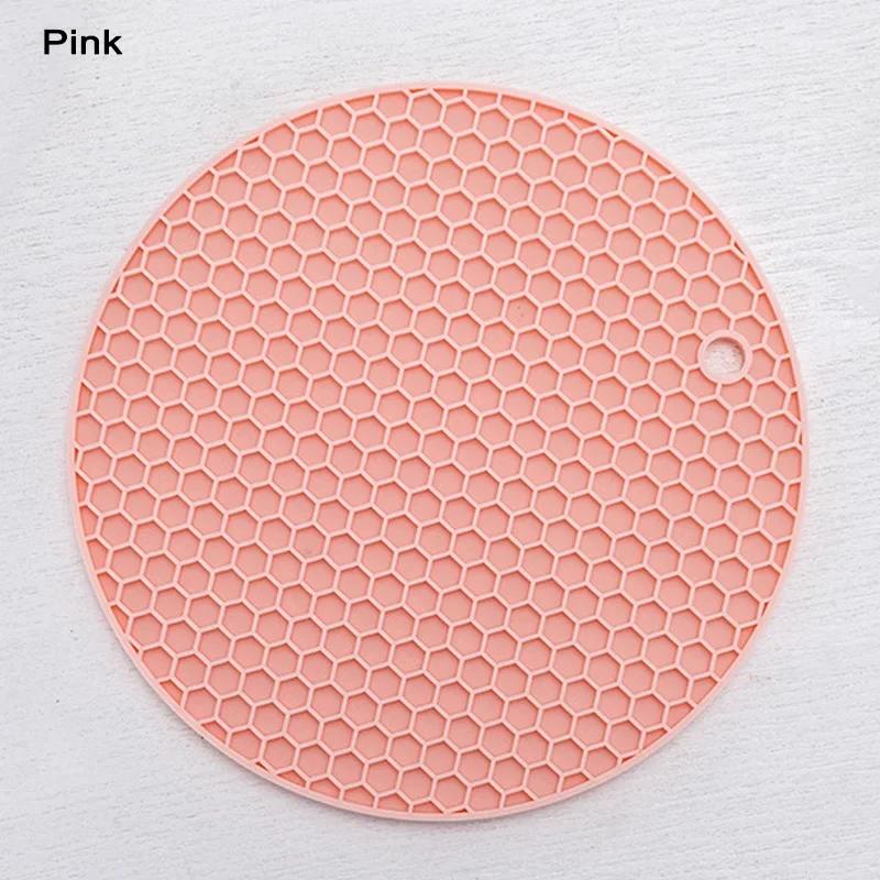 17.5cm Simple Cans Honeycomb Pad Coffee Cup Coaster Round Silicone Table Mat Extra Thick Placemat Creative Kitchen Pot Holder