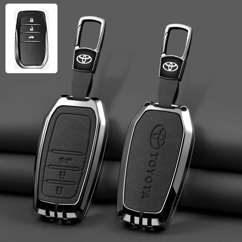 Car Key Case Cover for Toyota Land Cruiser 200 Prado Crown TLK 200 Yaris Cross Hilux Innova Rav4 Fortuner Camry 55 50 Keychain