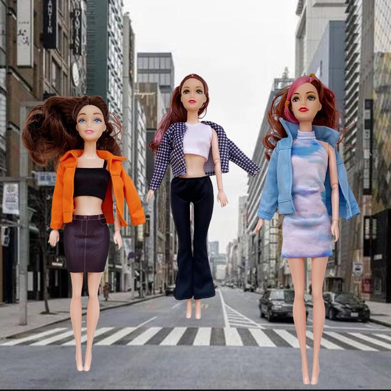 4 Sets/Pack Doll Clothes Handmade Fashion Casual Suit Outfits Coat Clothing Accessories for 11.5in/30cm Dolls Toys For Children