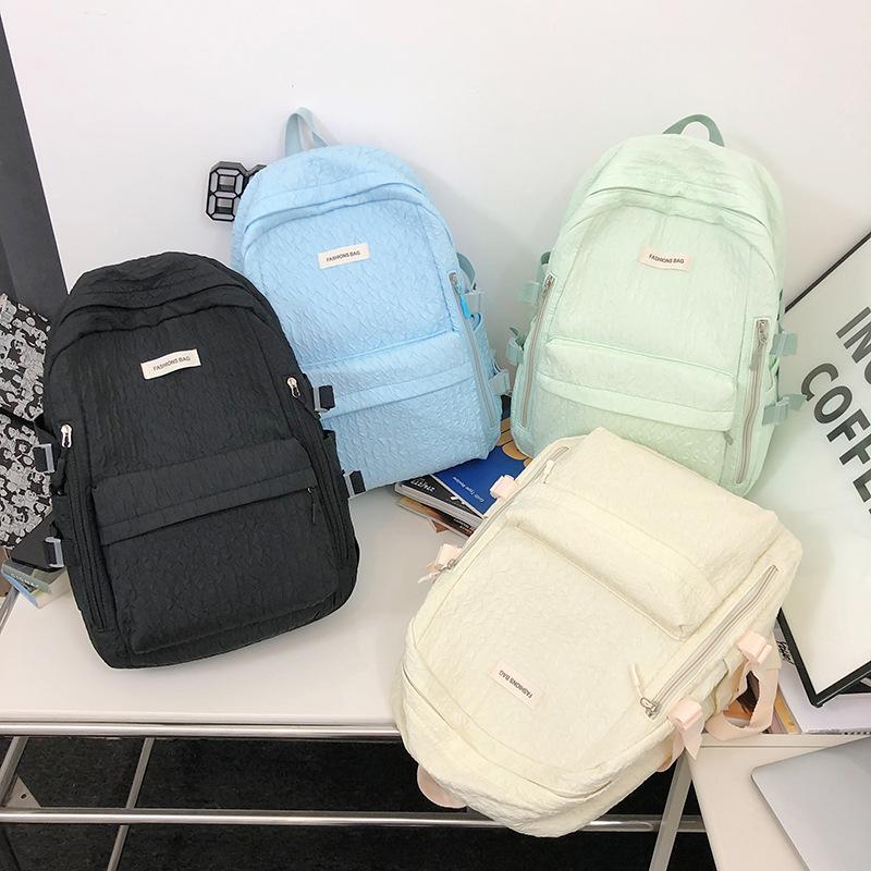 New high-value student schoolbag Korean version of fashion college style backpack large-capacity nylon cloth computer backpack tide