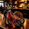 3D Octopus Whiskey Decanter, Nautical Art Collectible Whiskey Bottle, 350ml Glass Decorative Liquor Bottle, Home Bar Decanter for Spirits Whiskey