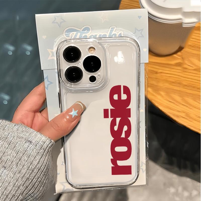 Korea R-ROSIE pink letters Phone Case For Xiaomi Redmi Note K60 15C 15 14 13 12 12C 11 10 10C 13C 10X A5 K50 Pro Plus Ultra 4G5G