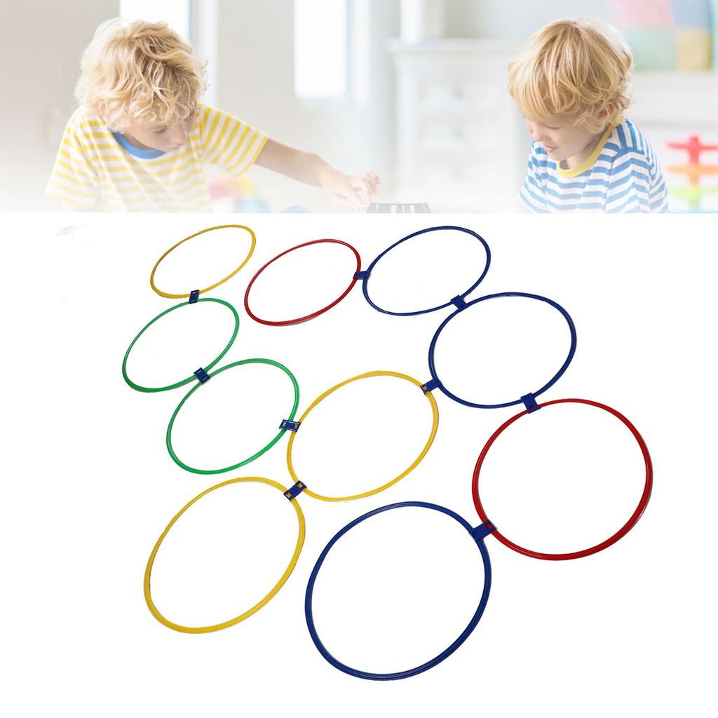10PCS Kids Exercise Hoops Jumping Hopscotch Game Rings for Sensory Training Physical Fitness