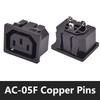 C13 C14 Electrical Power Socket Computer Mount Outlet 3 Pin IEC320 LED Rocker Switch Brass 10A Fuse Inlet Plug Connector 250v