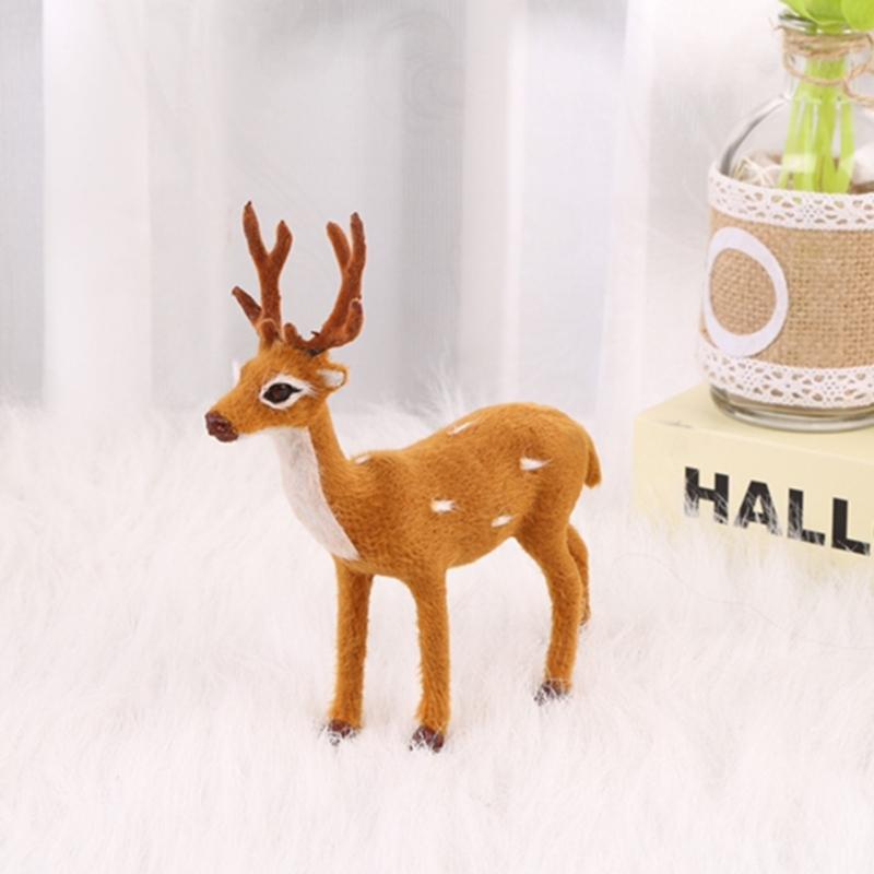 15/20/25/30/35cm Simulation Plush Reindeer Standing Christmas Sika Deer Xmas Elk Dolls Holiday Reindeer Figures