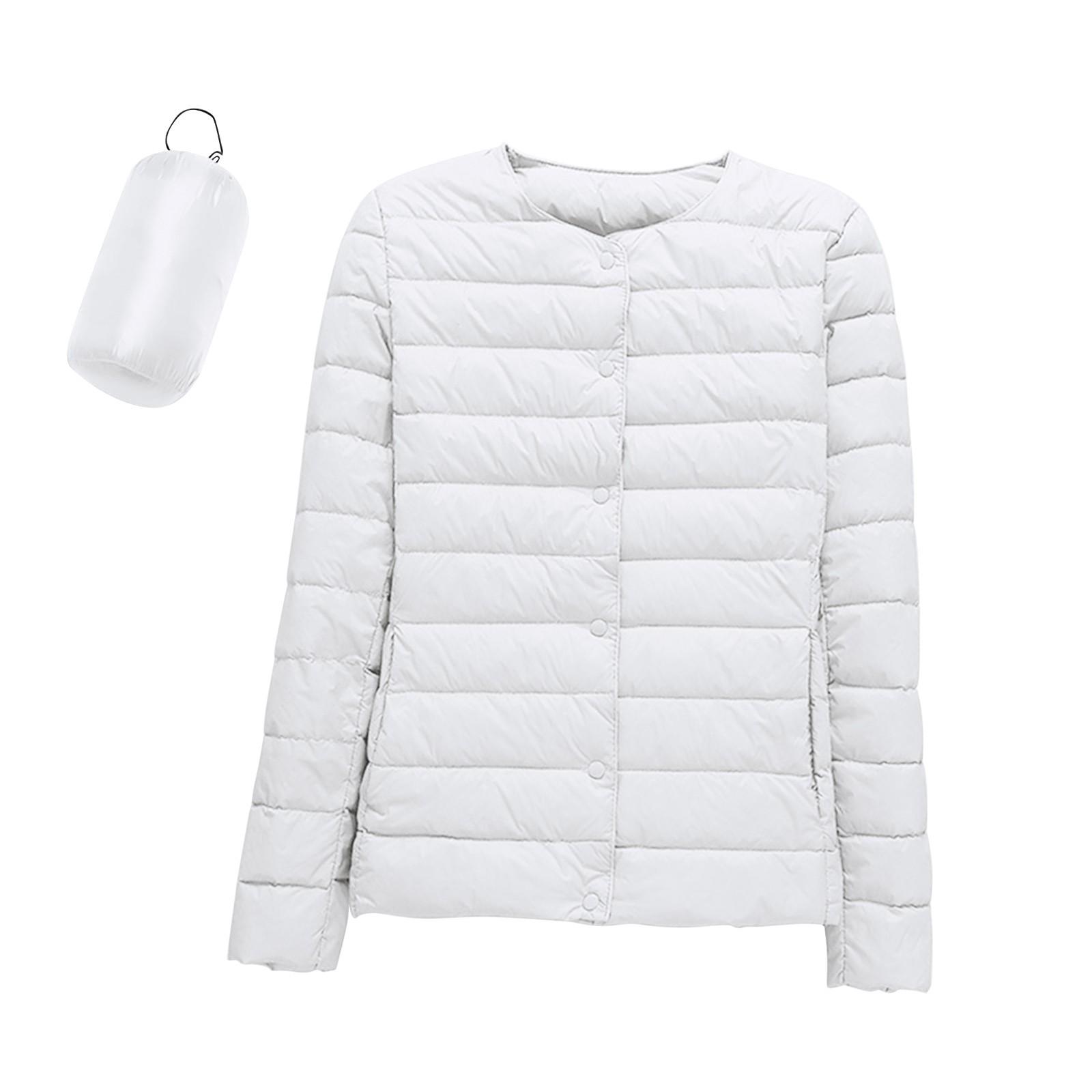 

Женская легкая пуховая куртка, однотонная, пуховая куртка с карманами XXXXL белый