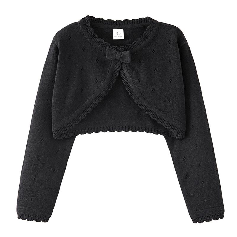 Bowknot Girls Knitted Cardigan Jacket Small and Medium Children's Sweater Thin Jacket