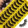 10 Pairs of 3D Fluffy Thick False Eyelashes - Natural Curling Style