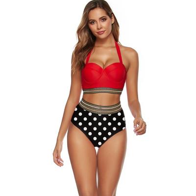 New Plus Size Bikini Polka Dot Sexy Swimsuit Split High Waist Swimsuit Fashion