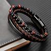 High Quality Luxury Accessories Bracelet Men's Fashion Gift Black Genuine Leather Bracelets DIY Combination Wild Handsome Gift