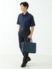 Campus Bag Nylon X Leather Brief Bag NAVY [Beams Heart] Men's -