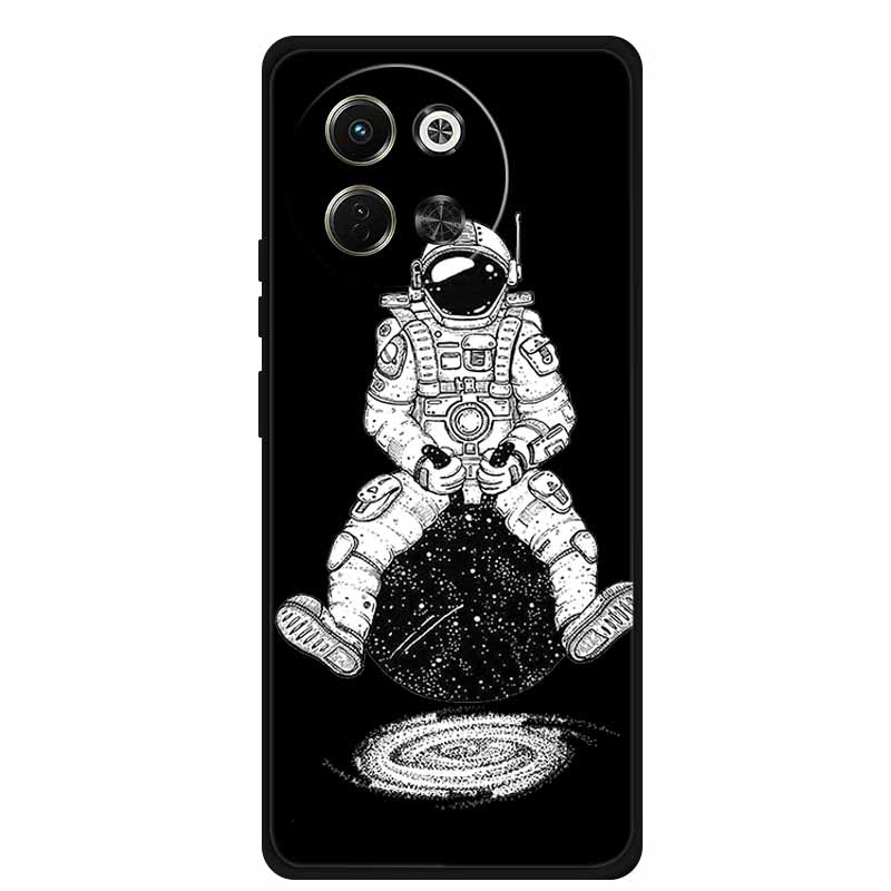 Black Silicone Case For Tecno Pova 6 Neo Spark 30 5G Back Cover Case Cartoon Soft TPU Coque For Tecno Camon 30S 30 S Pro Case
