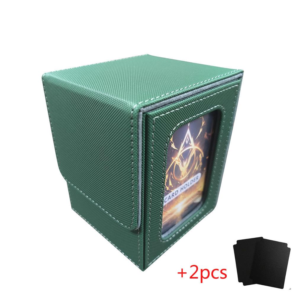 Deck Case Holds 100+ MTG Card Deck Box for Commander Display PU Leather Trading Card Storage Box for TCG PTCG Game Sports Cards
