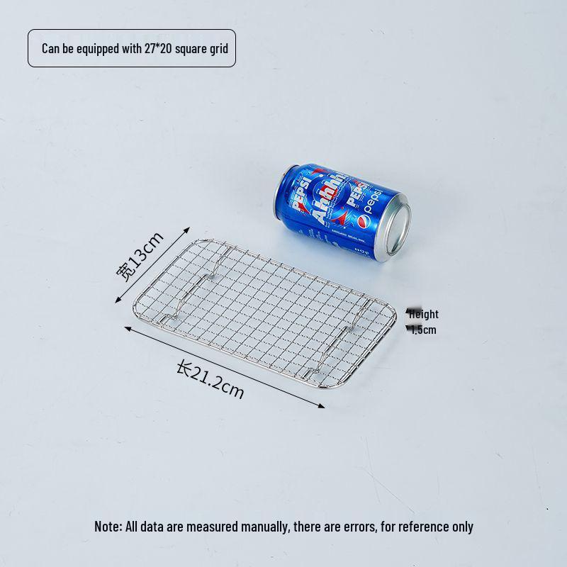 Rektangulært grillnett og tørkestativ i rustfritt stål med V-bendesign