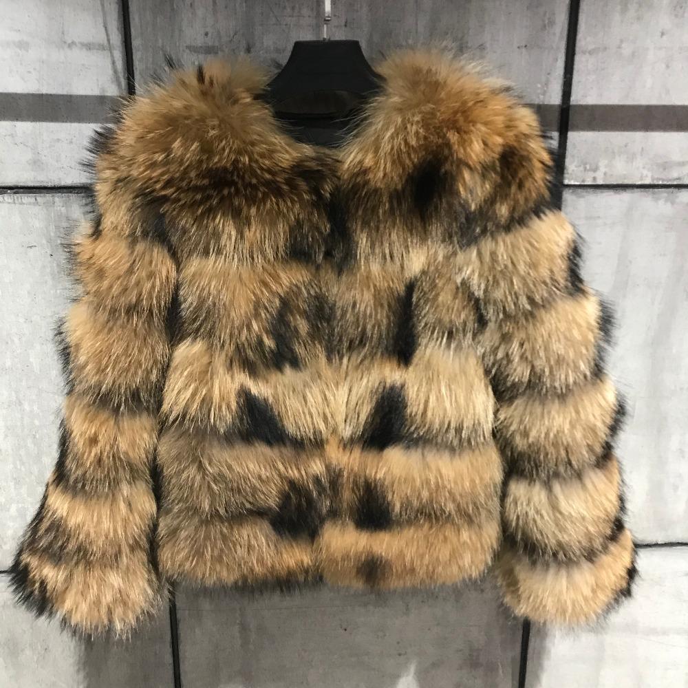 European and American Hot-Selling Imitation Raccoon Fur Patchwork Women's Coat
