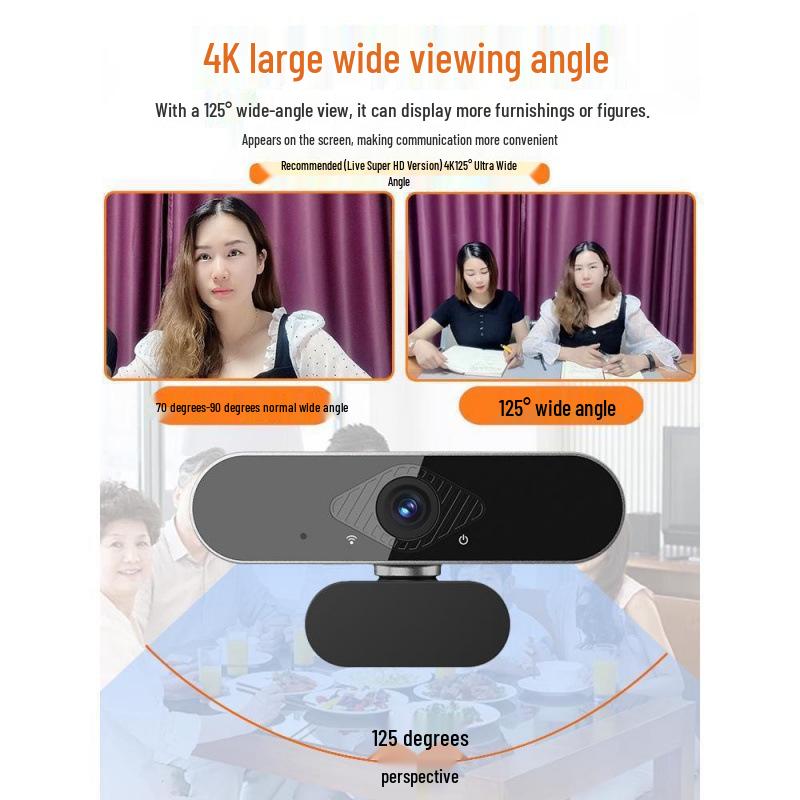 4K HD Externe Kamera für Laptop/Desktop - Perfekt für Fotografie, Online-Unterricht, Live-Übertragungen und Prüfungen