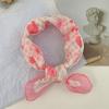 Sweet & Gentle Summer Square Scarf: Women's Pastoral Floral Design Lightweight Airy Sun Protection for Neck & Head Versatile Scarf/Headwrap
