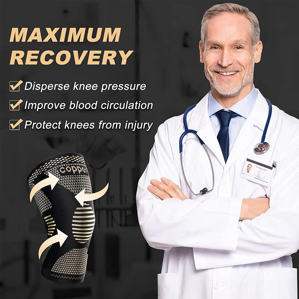 Copper Knee Brace for Arthritis Pain-Copper Knee Sleeve for Knee Pain Compression Sleeve for Sports, Workout, Knee Pain Relief