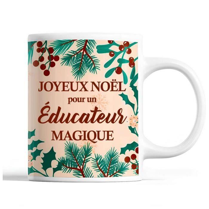 Mug - Noël Éducateur homme - Beige - 325 ml - Résistant lave-vaisselle et micro-onde