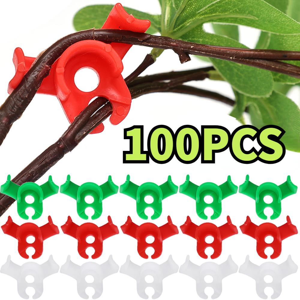 

50/100 шт. пластиковая опора для растений, каркас для теплицы, комнатный кронштейн для цветочных растений, зажимы для тренировок, садовые аксессуары Red S 1PC