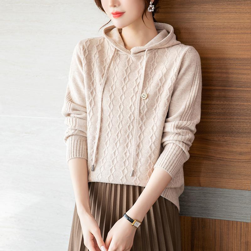 Hettegenser Dame høststrikket topp 2023 Ny damefrakk