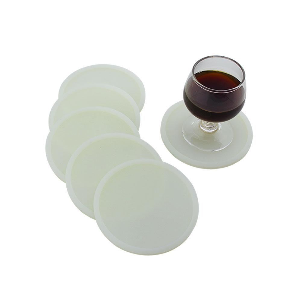 

Silicone Fluorescence Coaster Insulation Placemat Anti-Slip Dirt Resistant Kitchen Office Bar Drink Pad белый
