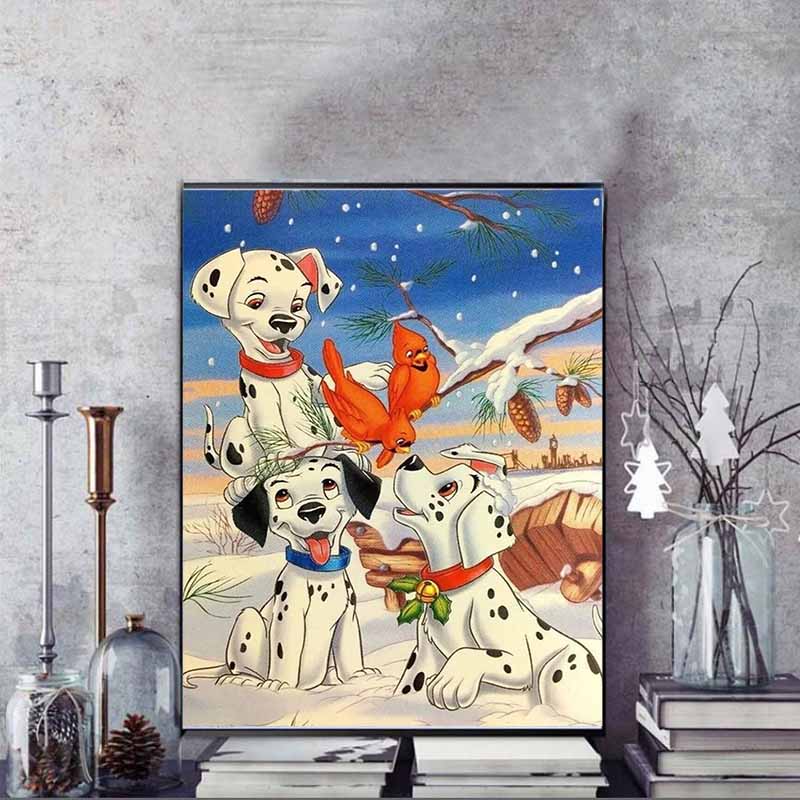 Disney Diamond Painting 5D Dalmatian  Winter Healing Illustration Cartoon Movie Cross Stitch Embroidery Handmade Gift Home Decor