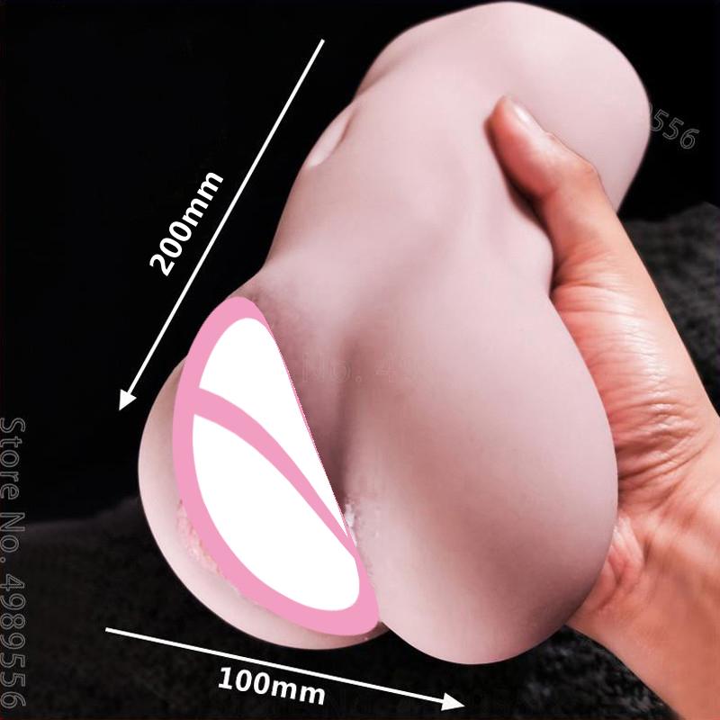 Podwójne kanały realistyczna pochwa sztuczne materiały dla dorosłych kieszonkowa cipka miękki męski masturbator seks maszyna prawdziwa pochwa silikonowa