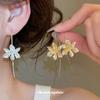 New Metal Flower Fashion Simple Pendant Ear Hook Design Temperament Earrings Light Luxury High-end Earrings