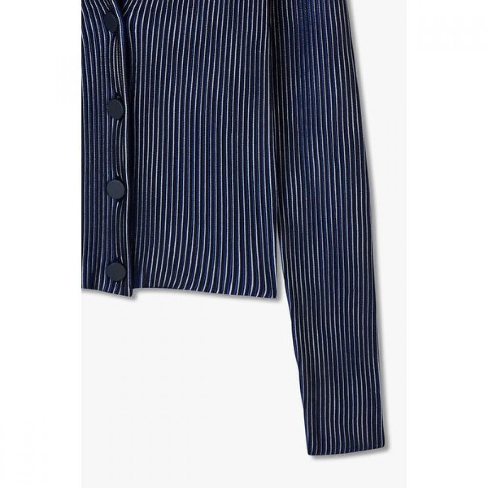 Emporio Armani Women S Stripe Rib Crop Cardigan 25 F W A525328528