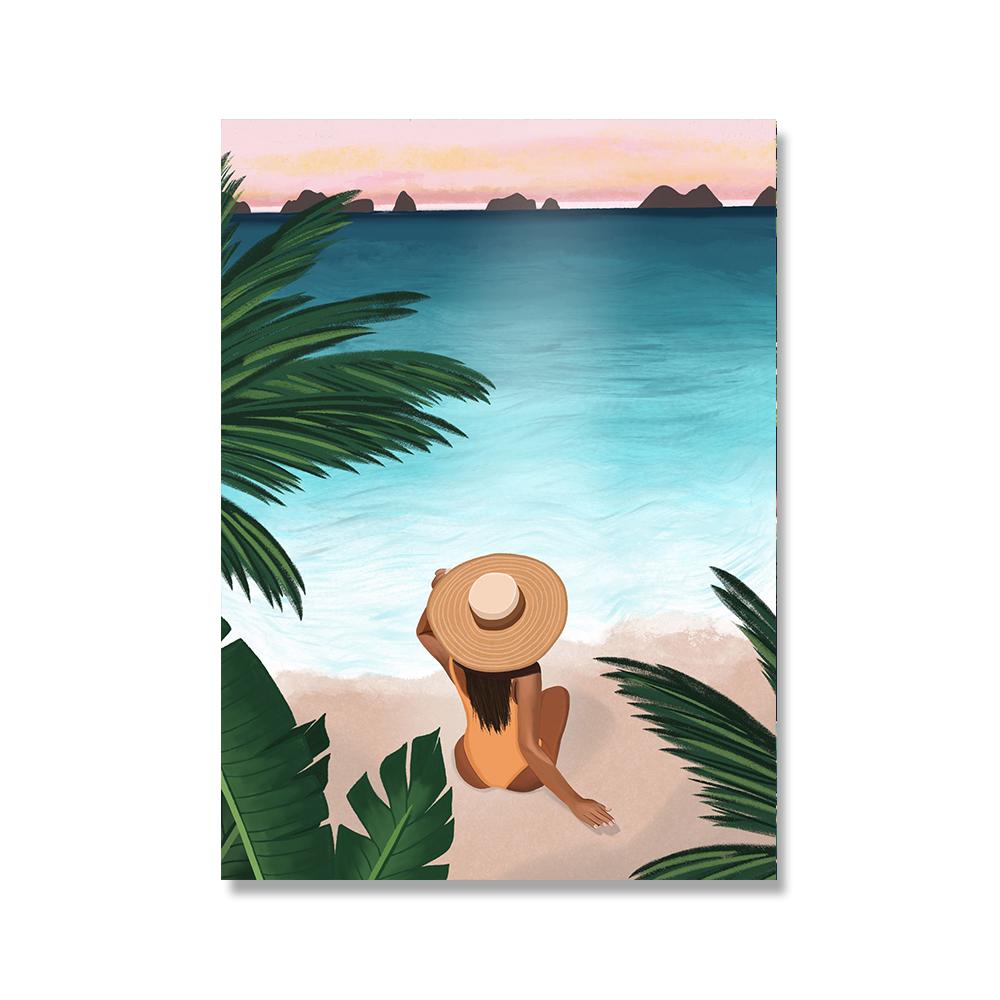 Morocco Travel Posters Botanical Canvas Painting Tropical Jungle Art Prints Beach Ocean Swim Wall Pictures For Living Room Decor