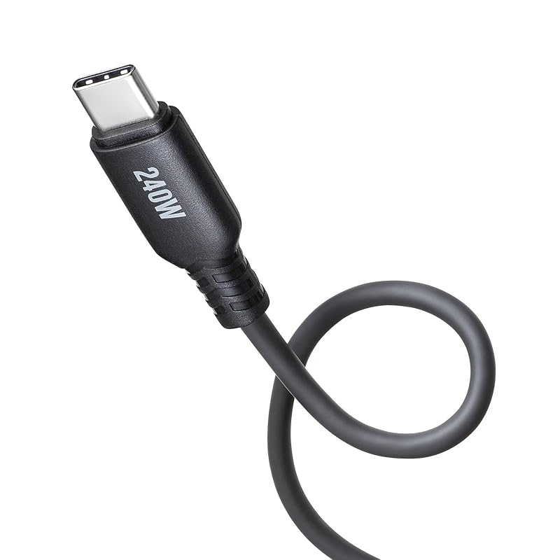 Sanwa Supply USB2.0 Type-C Silicon cable (PD240W/1m/black) KU-CCPES10BK