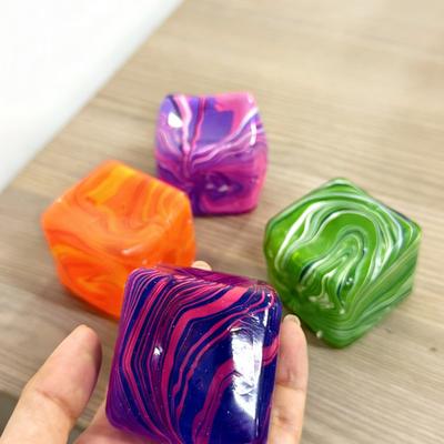 5cm Soft and Glutinous Sensory Stress-relief Toy Cube Filled with Gel Stretchable Ball Soft Ice Cube Ball Slow Rebound