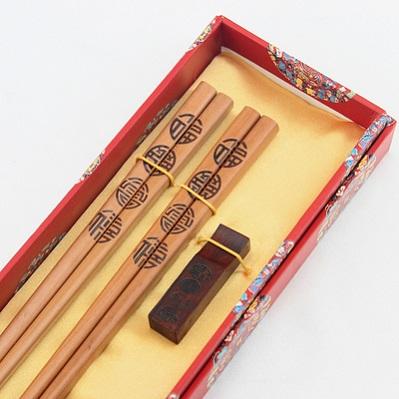 wood chopsticks 2 pairs with holders Chinese characteristics China Affairs presents best gift chopsticks souvenir