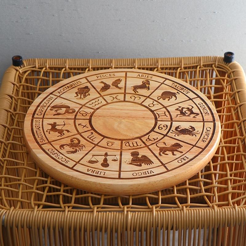 Divinations Energy Pendulums Plate Dowsing Divinations Board Wood Pendulums Witchcrafts Board for Beginner Witchcrafts Supply
