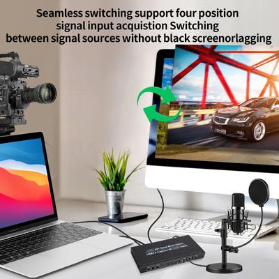 4x1 HDMI 4K@30Hz Screen Splitter Quad Multi-viewer Screen Divider 4-in-1-out with Seamless