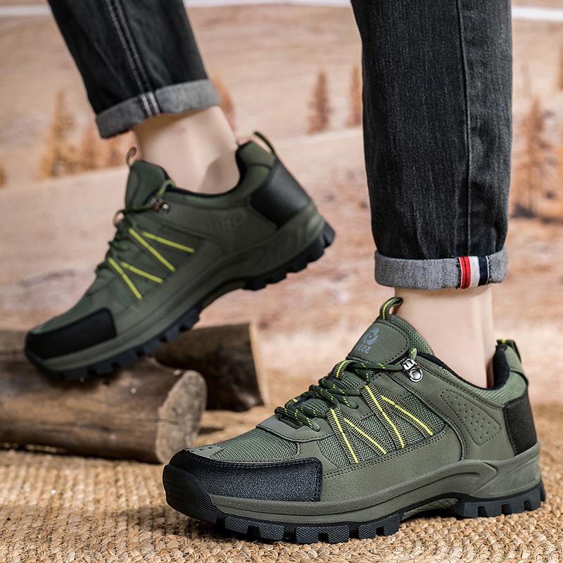 New Men Anti Slip Outdoor Hiking Shoes Men Waterproof Trekking Mountain Shoes Casual Mesh Hike Breathable Wear Resistant Sneaker