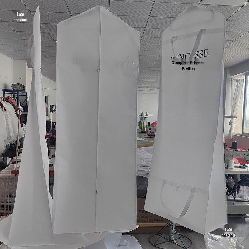 Plus Size Train Wedding Dress Dust Cover: Dual-Use, Handheld, Foldable, Printable Bag