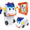 Mini GGBOND Gogo Bus Verwandlung Polizei/Feuerwehrmann Spielzeug Actionfiguren Verformung Krankenwagen Rutschspielzeug für Kinder Geschenk