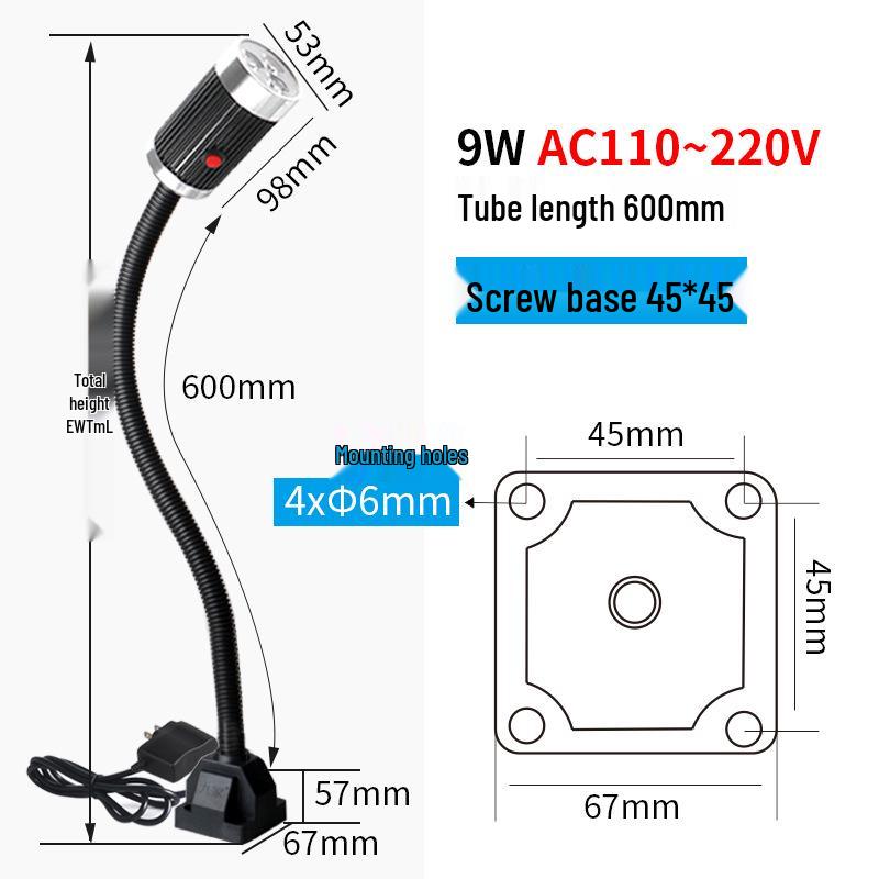 LED Pracovní světlo pro obráběcí stroje – Hadicové magnetické světlo s husím krkem pro CNC soustruh 24V/220V