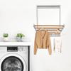 Door/Wall Mounted Folding Clothes Drying Rack, 5 Hanging Rods White Space-Saving Laundry Organizer for Small Spaces & Apartments