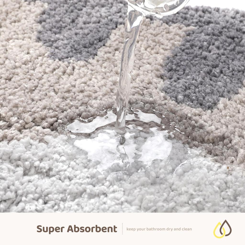 Cute Cat Bath Mat, Plush Microfiber Bathroom Rug Water Absorbent Bath Rug Non-Slip Soft Shower Rug Thick Shaggy Animal Floor Mats, Machine Washable,