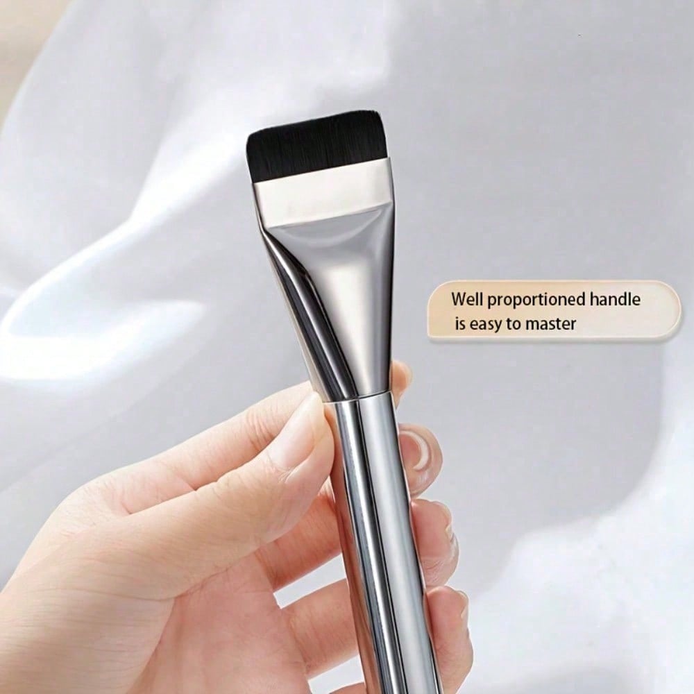 1pcs Flat-Head Foundation Make-Up Brush, Lightweight, Seamless, And Powder-Absorbing, Suitable For Both Concealer And Facial Mask Makeup Brushing
