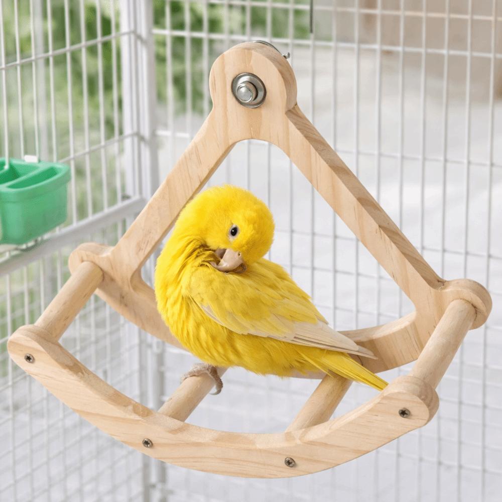Bissfester Papageienständer Rad Holzschaukel Sitzstange Papageien Trainingsrad Sitzstange Training