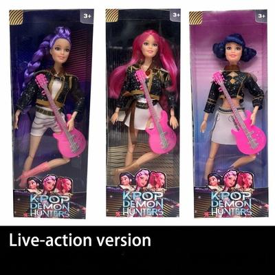 Latest Kpop Demon Hunters Live-Action Figure Toy Set with Theme Song Colorful Lights Action Figures for Fans And