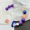 Natural White Crystal Strawberry Crystal Amethyst Lapis Lazuli Design Bracelet Bracelet.