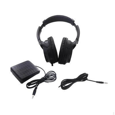Electric Piano Sustain Pedal and Headphone Foot 3.5mm Jack Retractable Headset