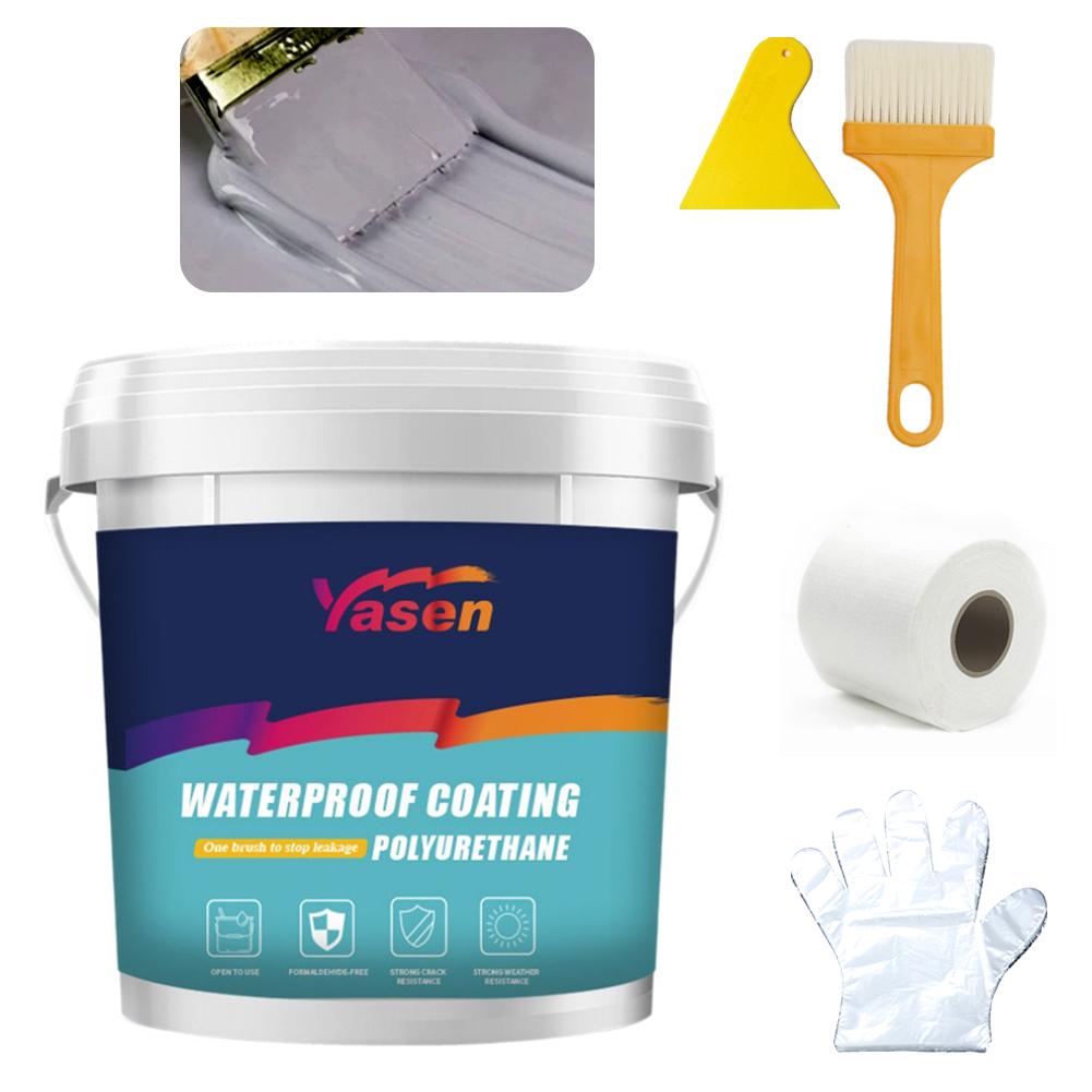 Water-Based Polyurethane Waterproof Coating, Exterior Wall Bathroom Wall & Roof Leak Repair, Solves Water Leakage & Poor Weather
